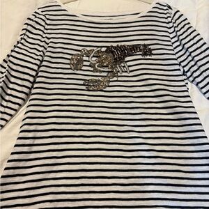 Talbots Monochrome Striped Tee